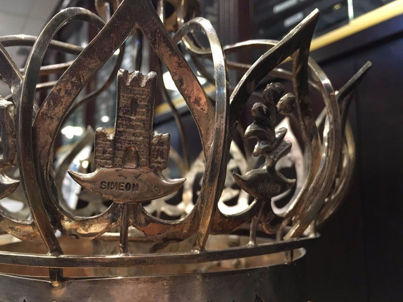 Sterling Silver Torah Crown with 12 Tribes and Hebrew Etchings - $15K VALUE APR 57