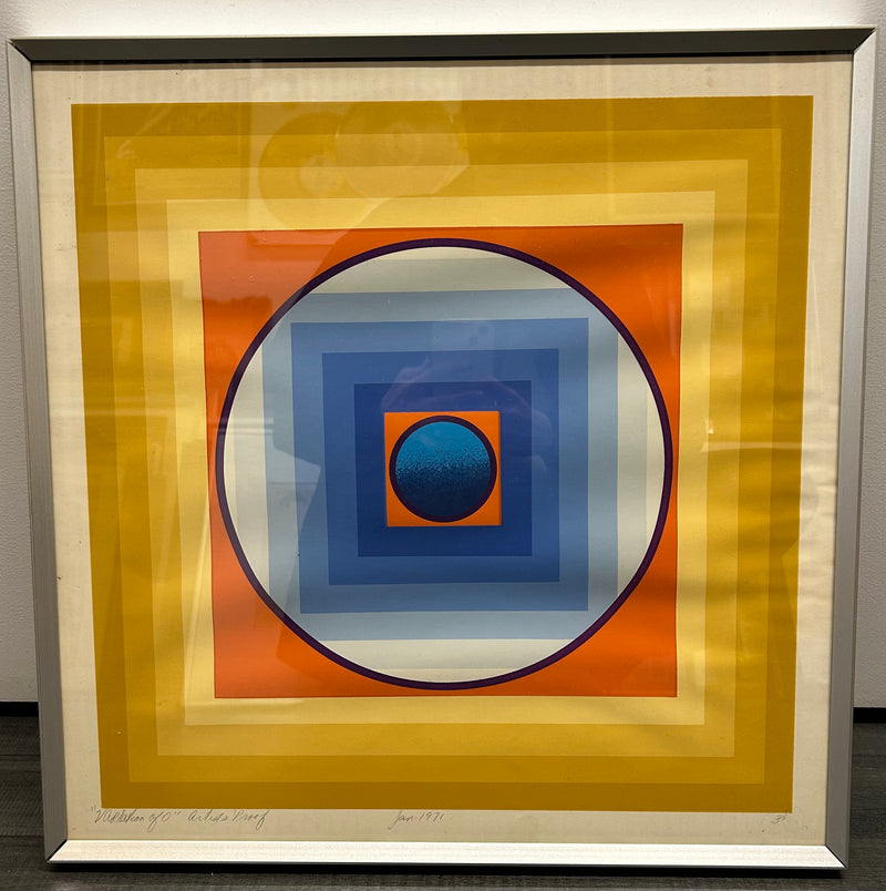 VICTOR ATKINS "Variation of 0" Abstract, Artist Proof c. 1971 - APR $30K w/ CoA! APR57