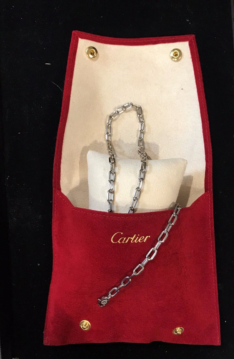 CARTIER Matching 18K White Gold Necklace and Bracelet Set - $24K Appraisal Value! ✓ APR 57